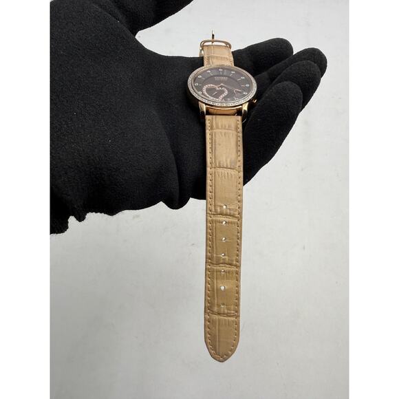 Citizen Eco-Drive Women’s Rose Gold Watch Crystal Heart Dial Leather Strap